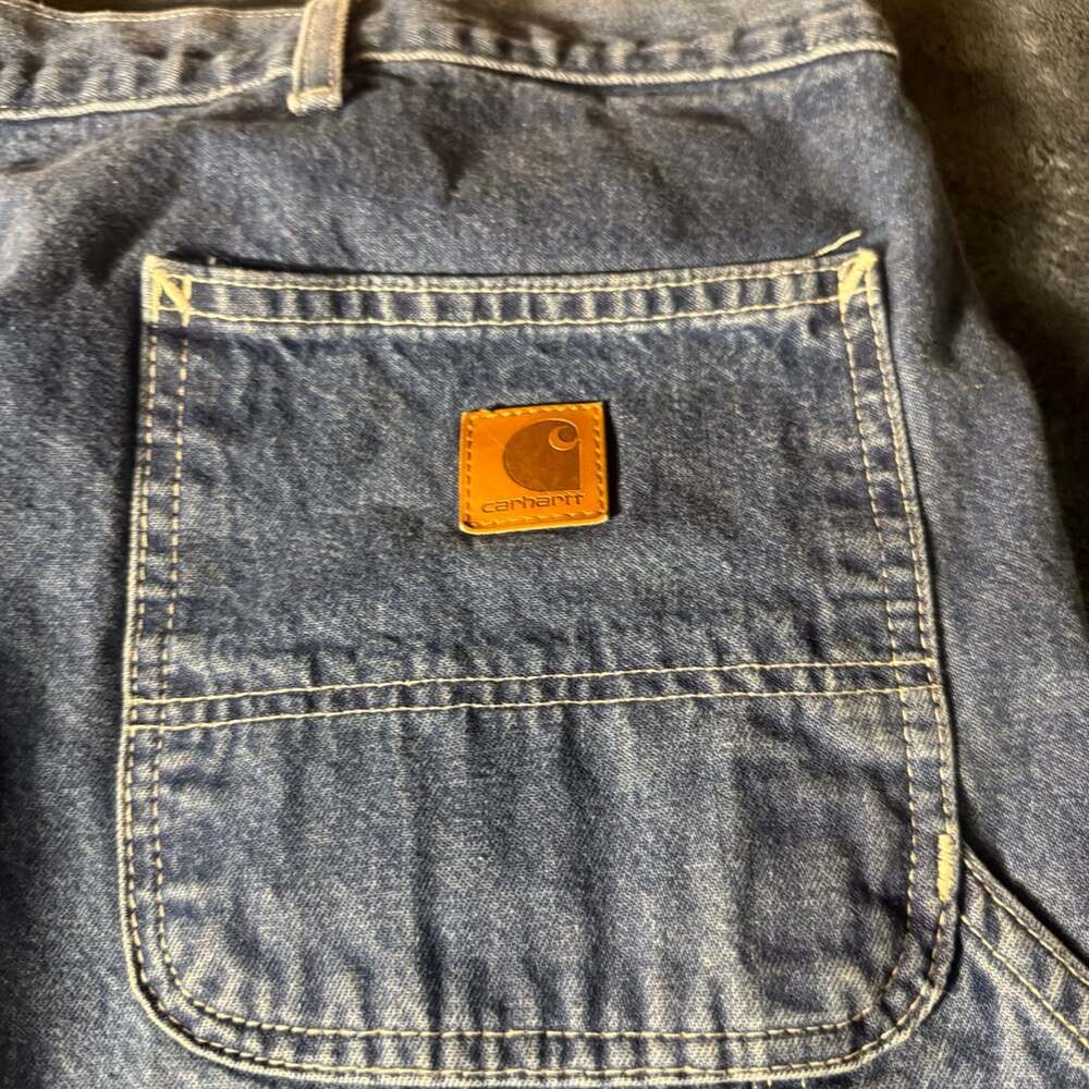 Carhartt Loose Fit Carpenter Jeans Size 40x30 Blue Denim Workwear